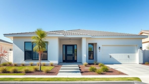 Modern suburban home exterior illustrating home building myths.