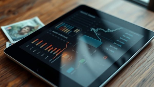 Tablet showing financial graphs with Australian currency, linked to the Australian property market forecast 2026.