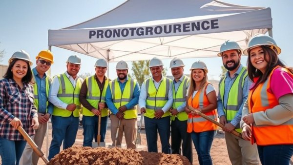 Kings Bay Village project groundbreaking ceremony with construction team.