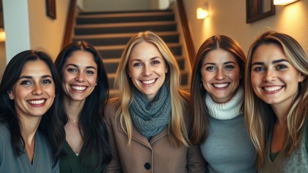 Group of women smiling indoors, related to Bardot property moves.
