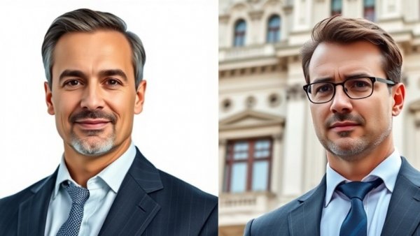 Kier Group CFO changes, portraits of two executives in professional attire.
