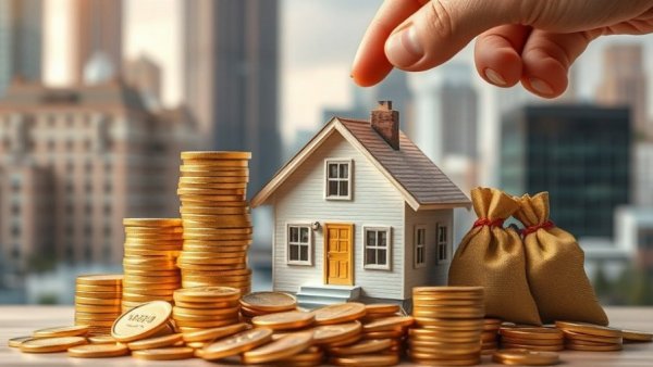 Profitability in Australian housing market illustrated with coins and house.