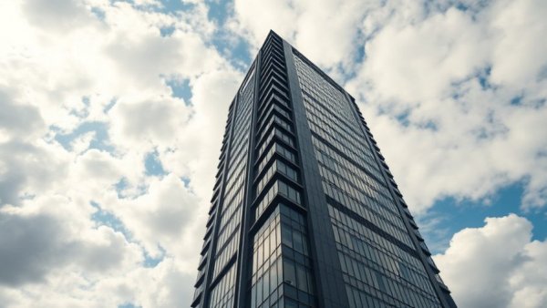 Large commercial property building in Rome for sale against cloudy sky.