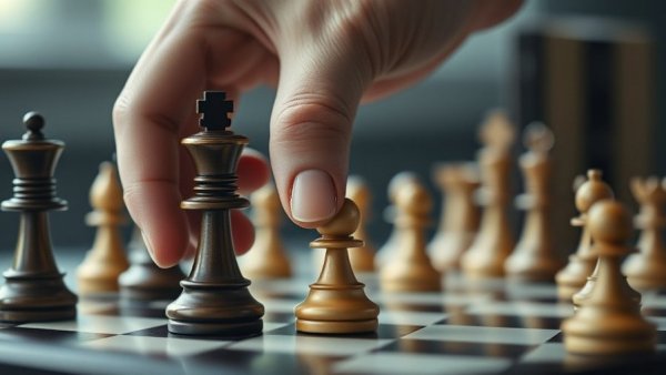 Success in property investing concept with strategic chess move.
