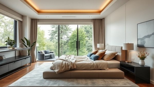 Bright bedroom showing impact of amenities on property values