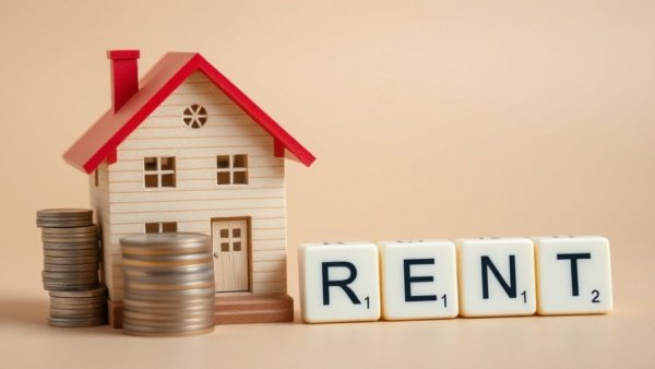 Newcastle rental properties concept with house and coins.
