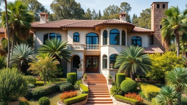 Luxurious Mediterranean house in a lush environment for the celebrity property market.