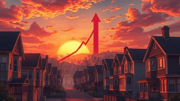 Gentrification in Newcastle real estate illustrated by urban growth, sunset.