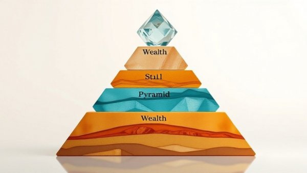 Illustration of wealth pyramid with levels labeled.