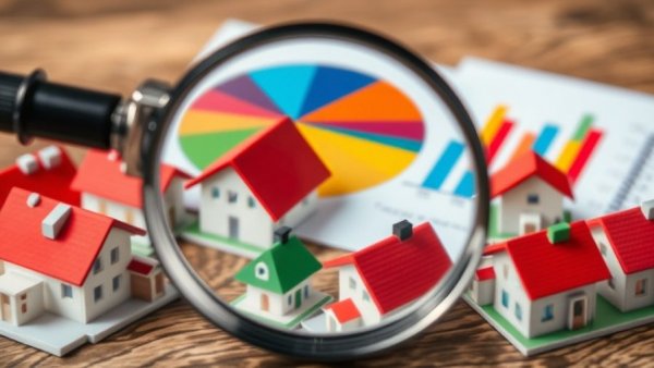 Housing confidence Australia concept with miniature houses and chart.