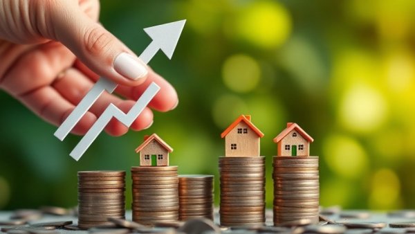 Rate hike odds and inflation impact in Australia visualized with houses on coins.