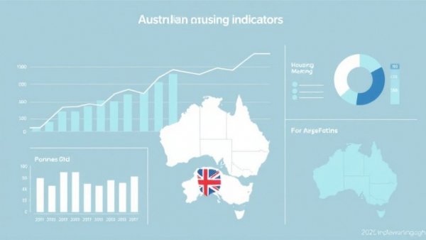Visual of Australian housing market trends with graphs and a map.
