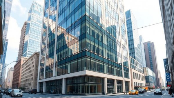 Modern office building showcasing real estate market trends