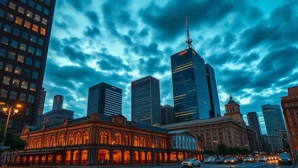 Melbourne housing market changes: Flinders Street Station and skyline at dusk.