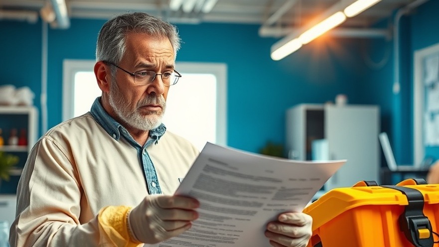 Concerned homeowner reviewing clear pricing for safe asbestos removal in a bright office.