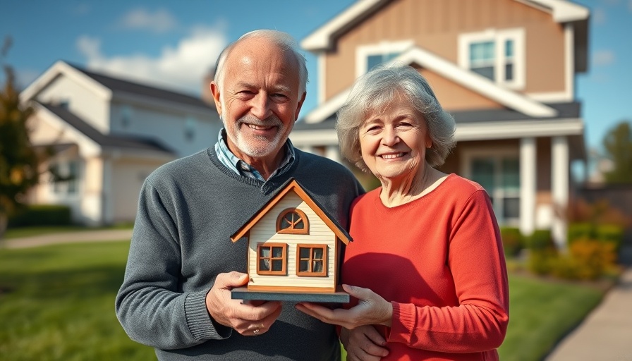 Elderly couple with a model house, exploring if baby boomers had it easier in property.