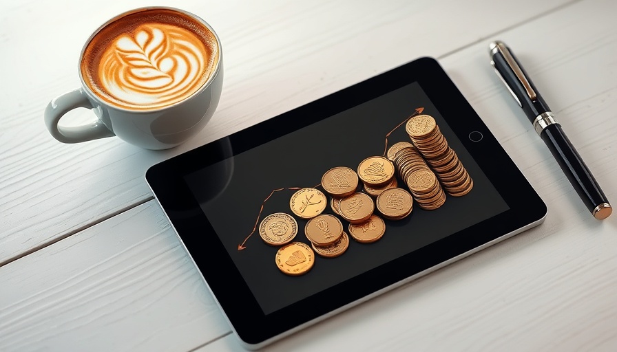 Money lessons from Warren Buffett concept with coins arranged as an arrow.