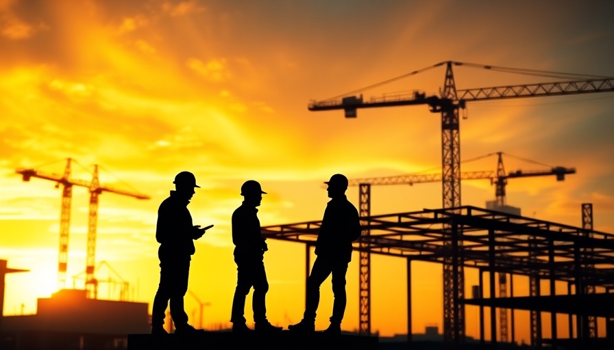 Construction workers at sunset building affordable housing UK