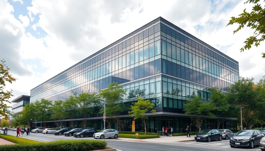 Modern office building in Newcastle property market.