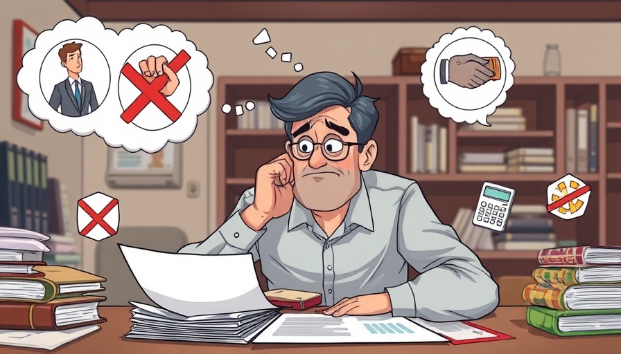 Choosing property manager Newcastle illustration with thoughtful man.