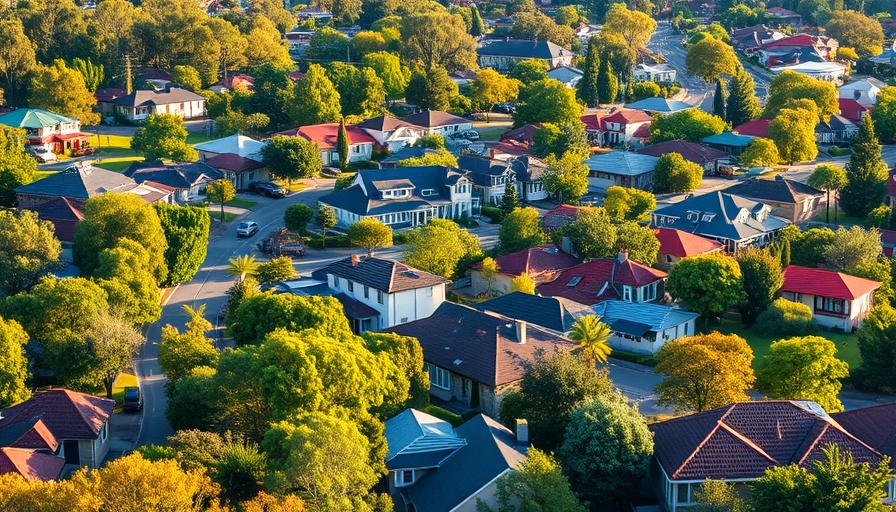 Investing in Melbourne property: suburban homes in lush setting.