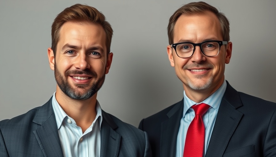 Two professional men discussing real estate market trends in Newcastle.