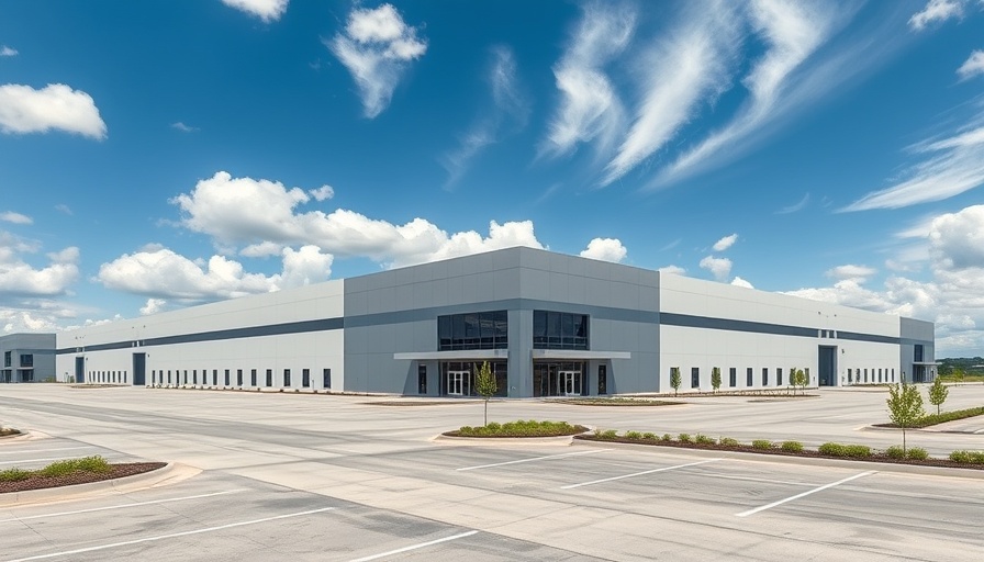 450,000 square foot production facility in Texas with parking lot.
