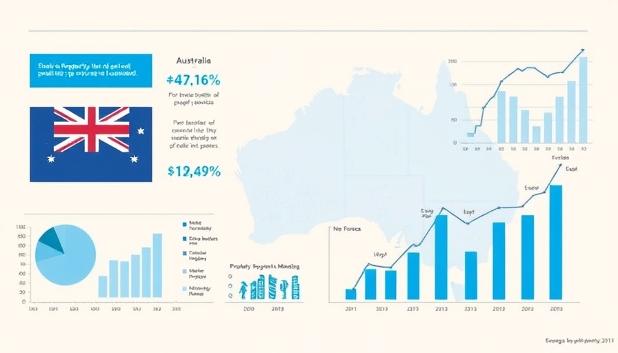 Australia property market trends infographic with charts and maps.
