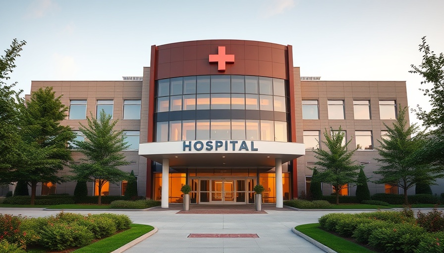 Modern hospital building highlighting healthcare real estate investment.
