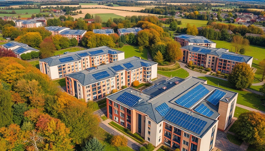 UK student housing investment in modern buildings amid nature.