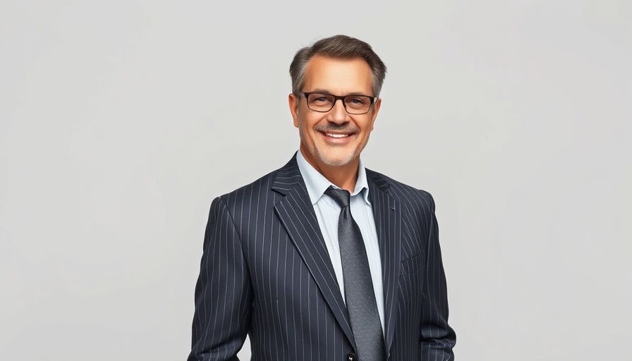 Confident businessman smiling in a pinstripe suit