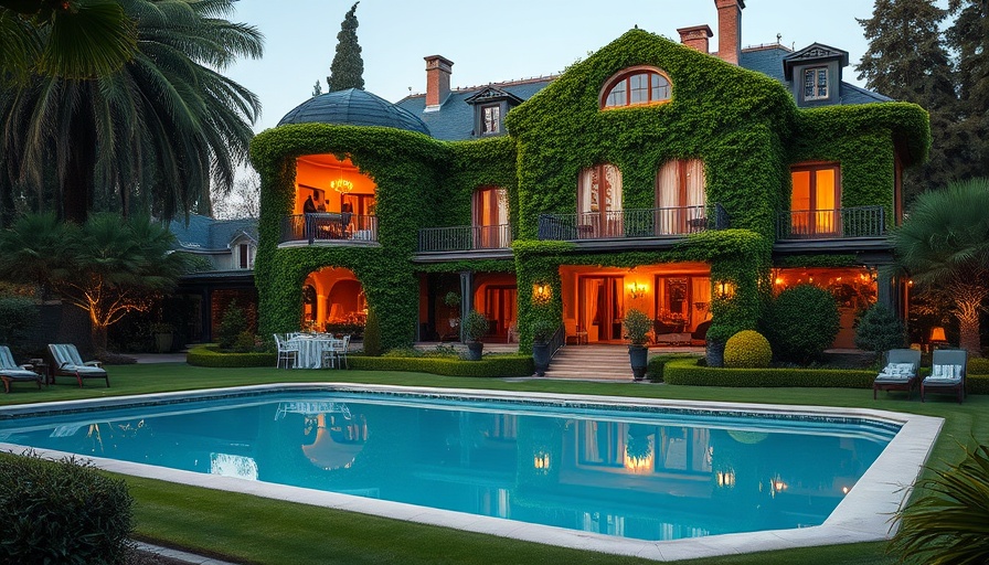 Ivy-covered mansion with balconies and garden pool at Ted Baillieu's Hawthorn.