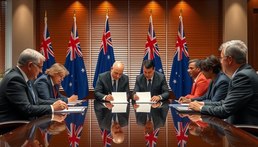 Officials signing defence estate management contract in formal setting.