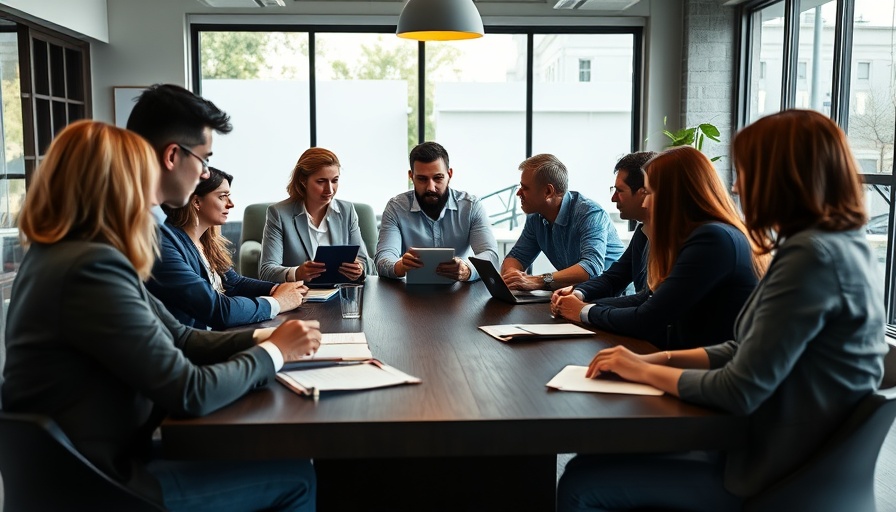 Professionals discussing property investment strategies in an office.