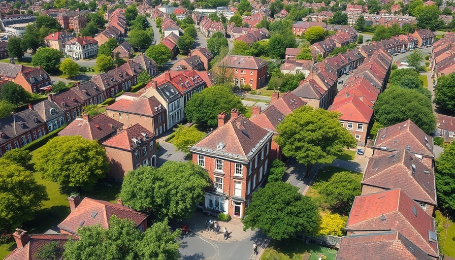 Aerial view of Birmingham student housing investment area