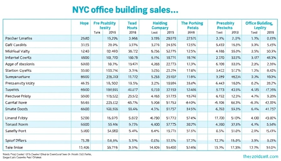 NYC office building sales data table with recorded dates and prices.