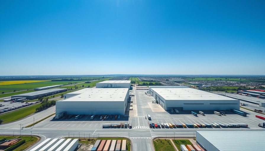 Aerial view of logistics warehouse complex highlighting Dutch logistics investment.