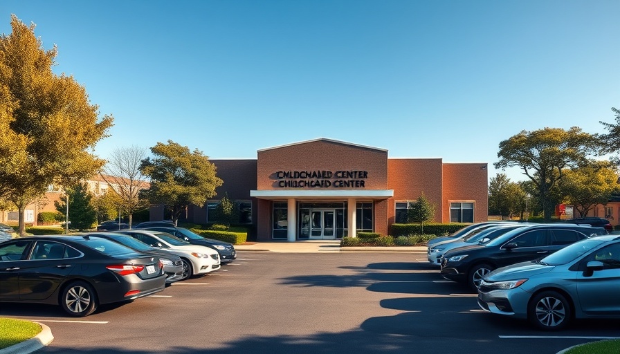 Childcare investment Noosaville showing a modern building with parked cars.
