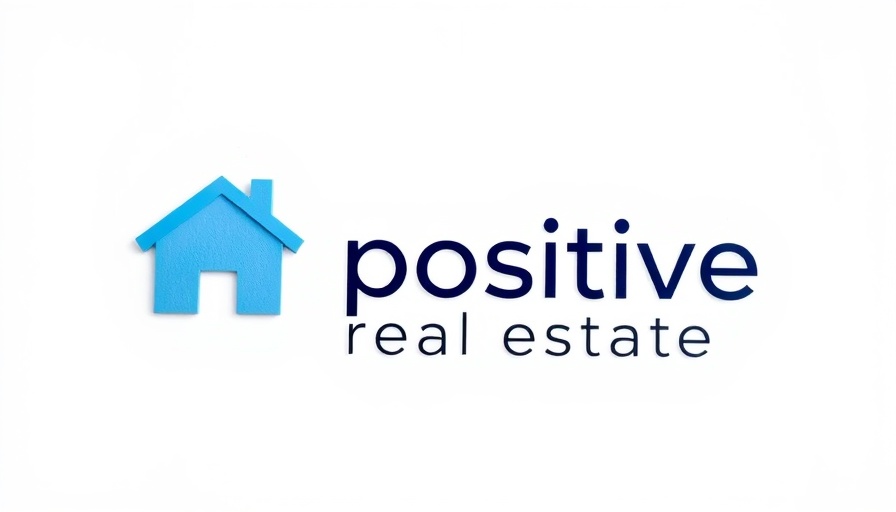 Minimalist logo of Positive Real Estate with a blue house icon.