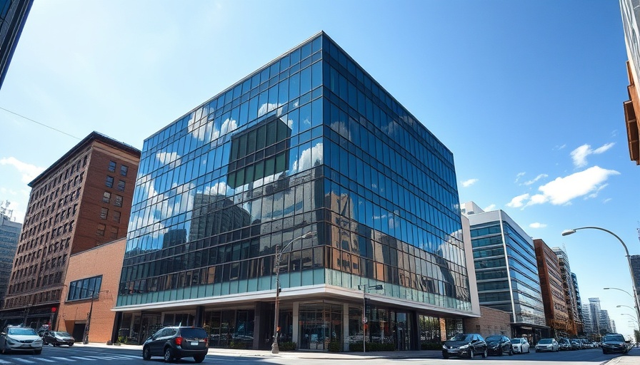 Brisbane commercial real estate building in urban setting.