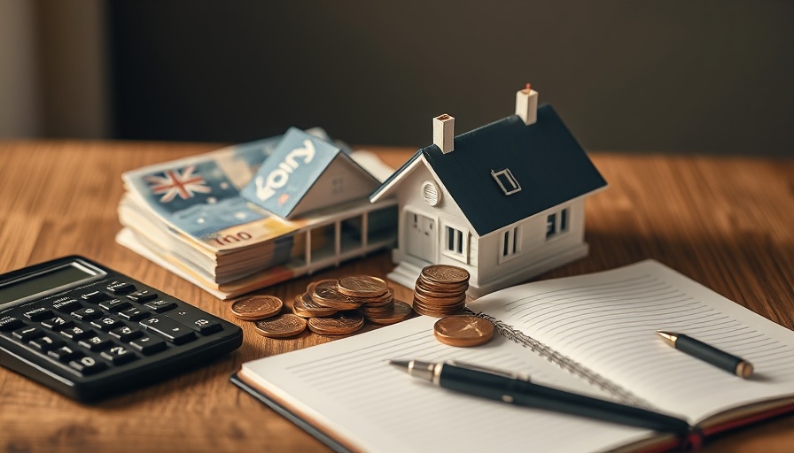 Newcastle property market financial representation with banknotes and coins.