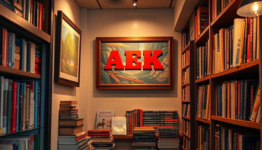 Cozy bookstore with affordable art for kids displayed.