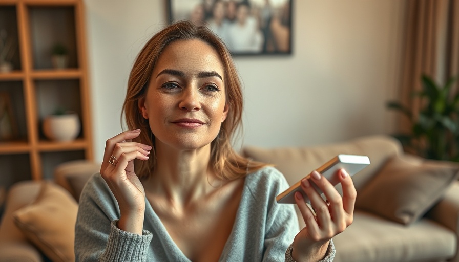 Casual setting with a woman using must-have beauty products at home.