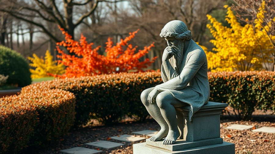 Stone statue in garden symbolizing healthy lifestyle changes.