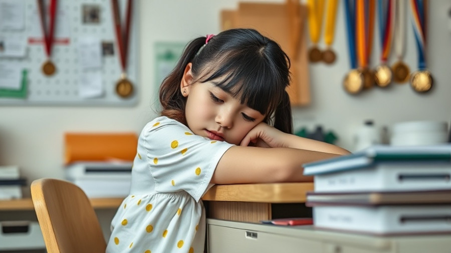 Young girl at desk in Bat Mitzvah preparation setting.