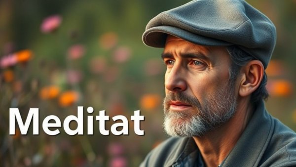 Meditation for Undefended Heart promotion with thoughtful man in nature.