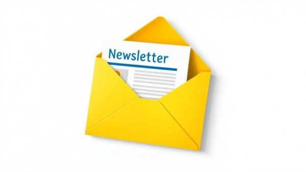 Digital newsletter and envelope illustration for communication.