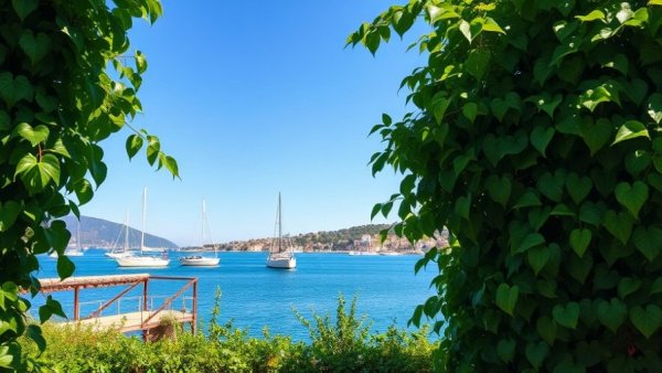 Lush harbor view promoting healthy lifestyle changes