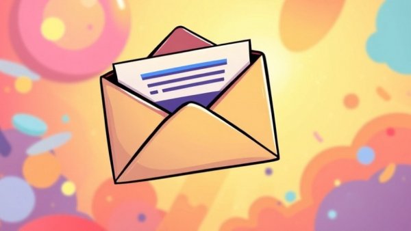 Illustration of a health newsletter and yellow envelope, digital style