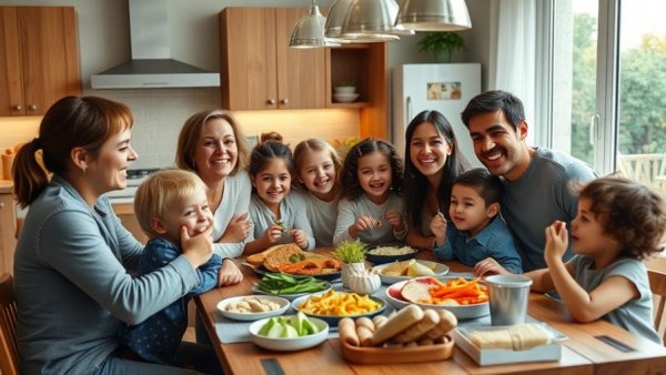 Smiling moms and kids enjoying kitchen time, tips on taking better photos of moms